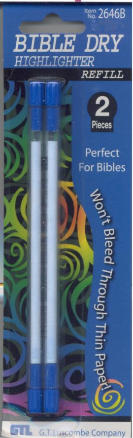 Bible Highlighter – Two-pack refill, blue