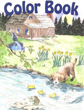 Log Cabin and Dog – Color Book