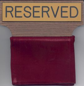 Reserved Seating Signs for Pews – Deluxe dark oak