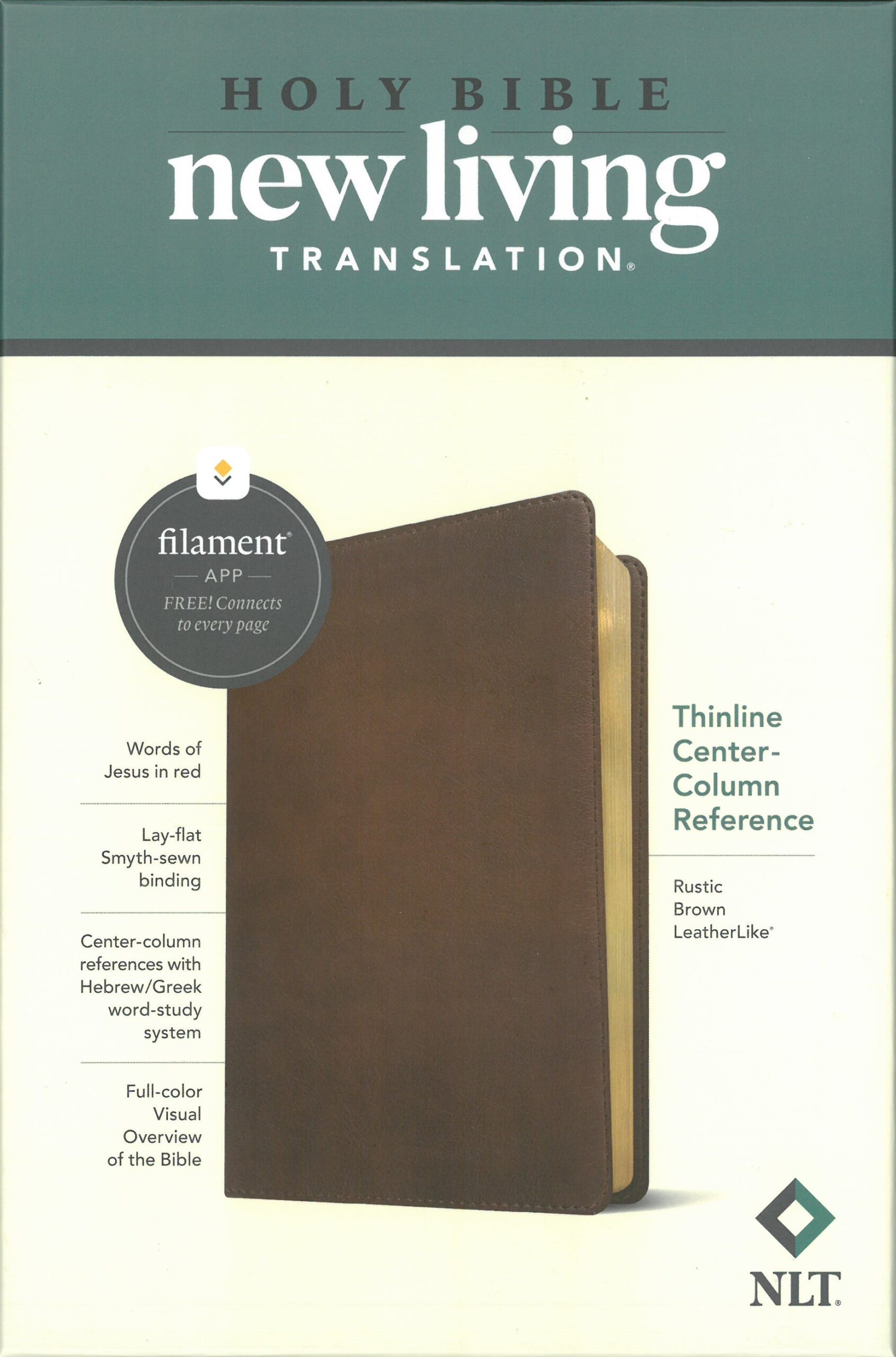 NLT Thinline Reference Bible - Rustic Brown
