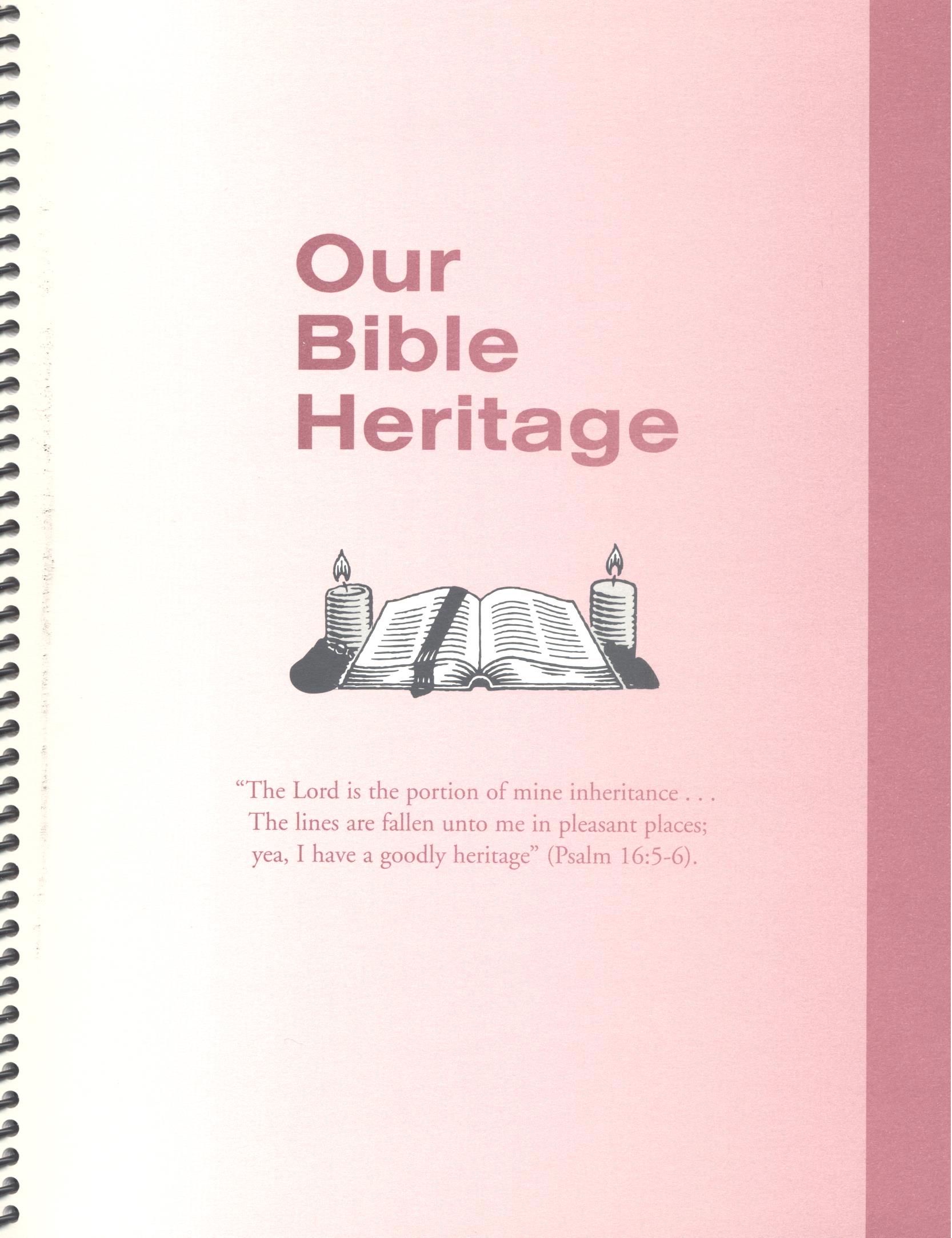 Our Bible Heritage Answer Key