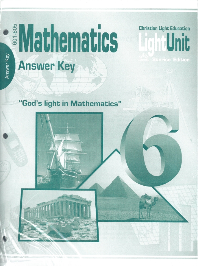Mathematics 6 Light Units Answer Keys (set of 2 books, optional)