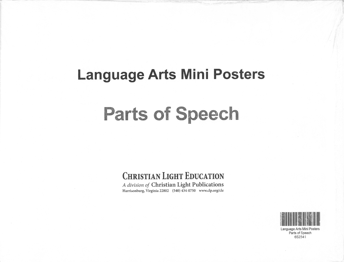 Language Arts Mini Posters - Parts of Speech, set of 8