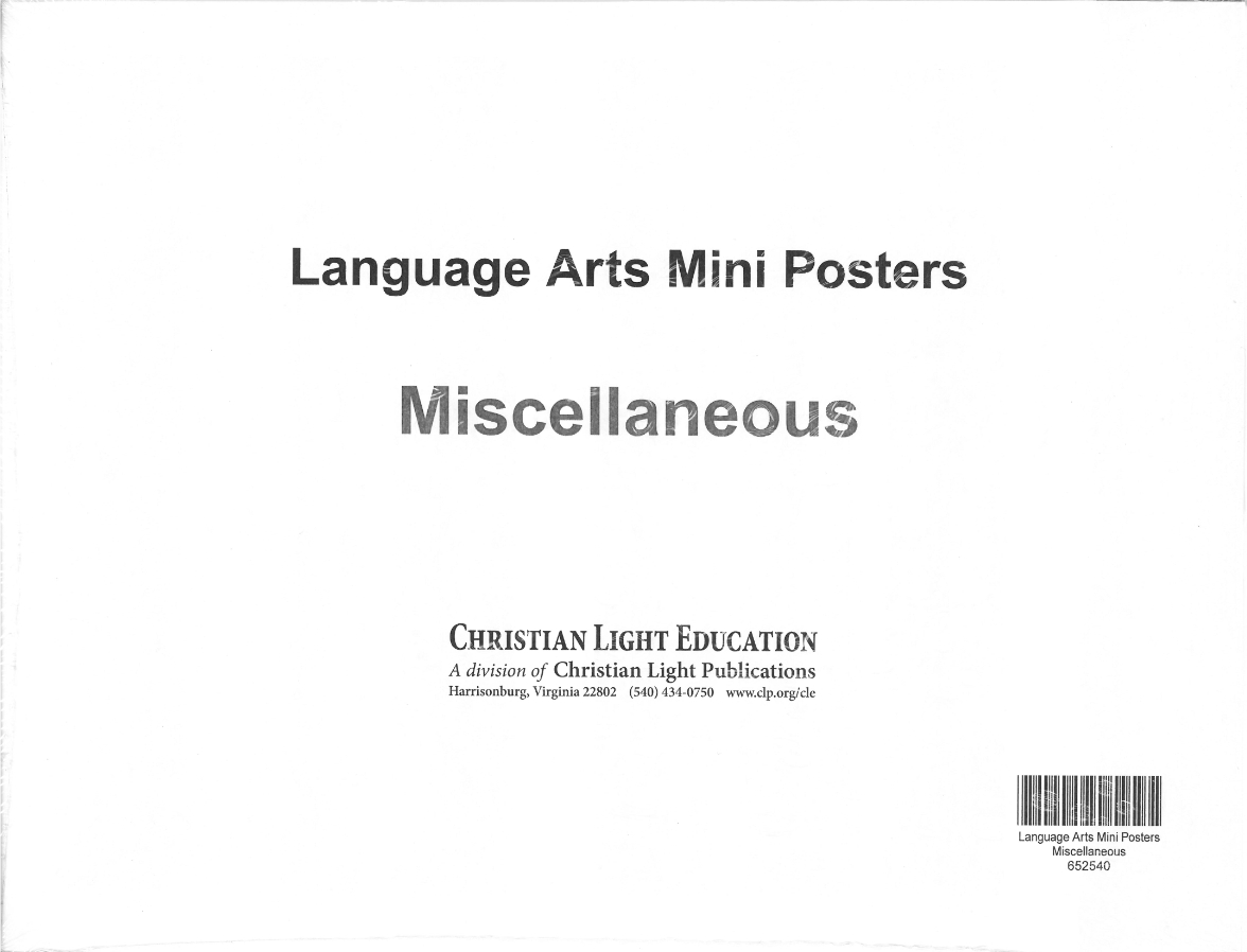 Language Arts Mini Posters - Miscellaneous, set of 8