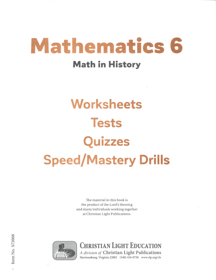 Mathematics 6 Textbook Student Material