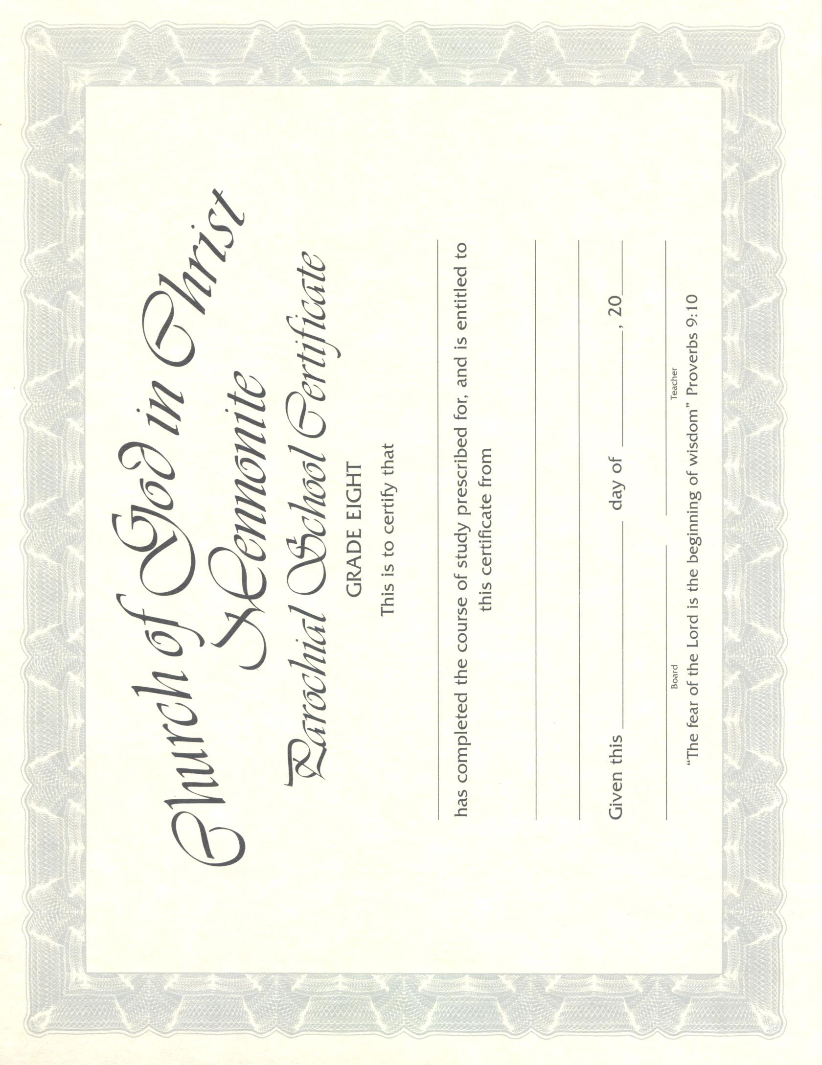 Diploma - Grade 8