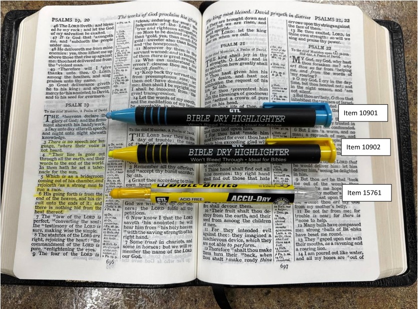 Accu-Dry Bible Brites Highliter - Yellow